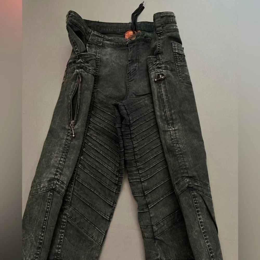Designer Moto Stacked Denim Shorts 💨